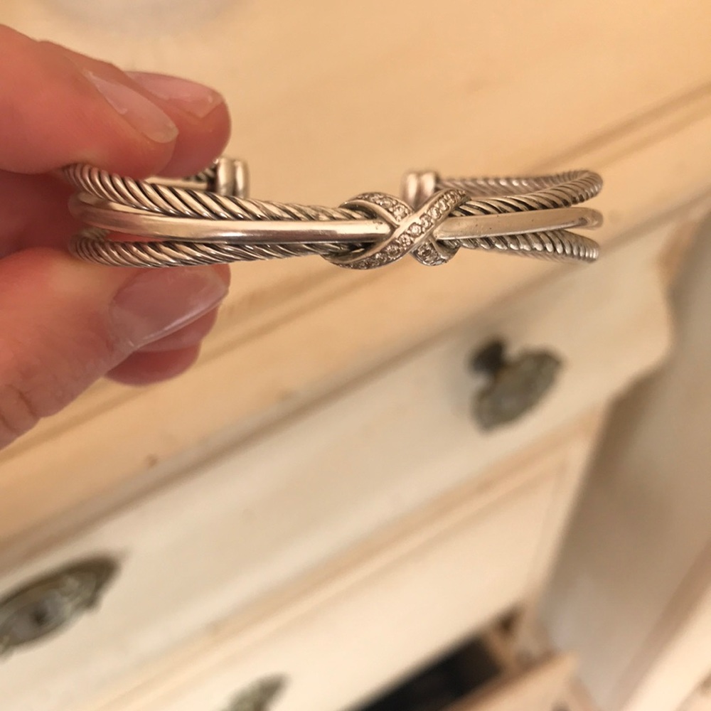 David Yurman diamond x bangle